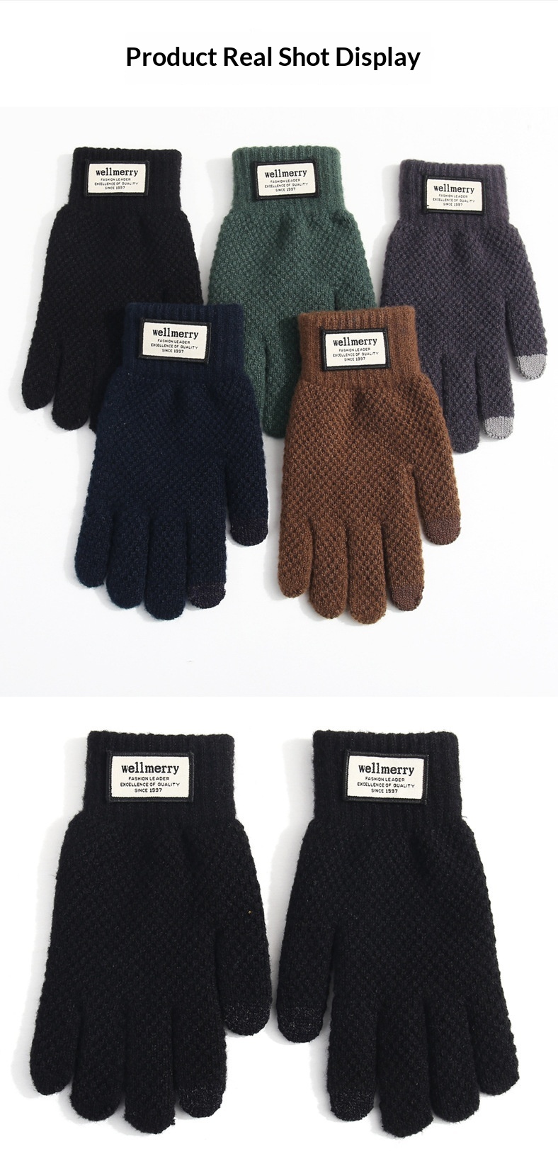 Guanti da ciclismo invernali in pile foderati, spessi, stile coreano, resistenti al freddo, con touchscreen, caldi, in maglia, per uomo e donna_voghion.com