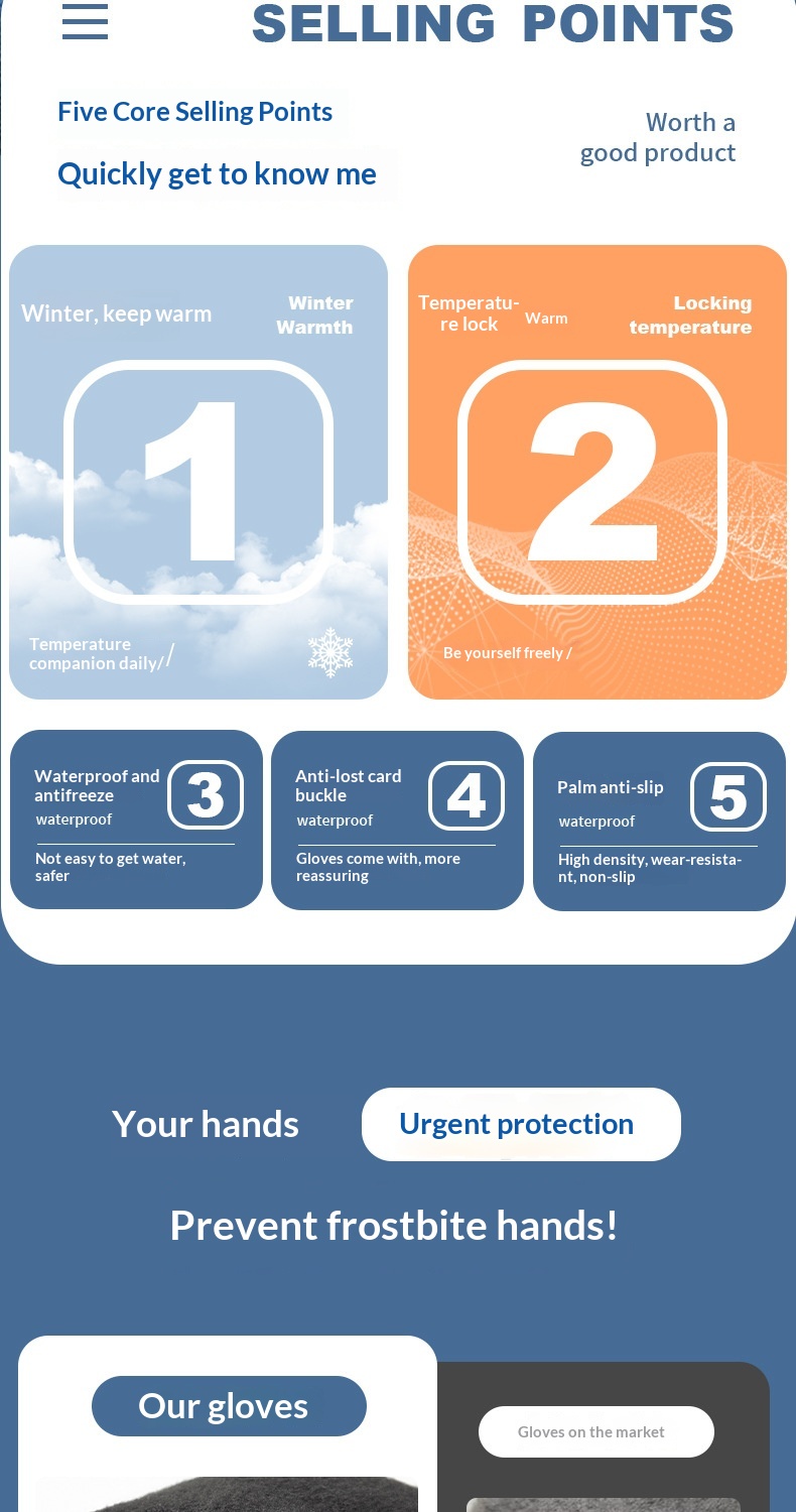 boy Boy Boy Single Board Outdoor Ski For Women Winter Fleece Lined Thickened Waterproof Warm Five-Finger Touchscreen Gloves_voghion.com