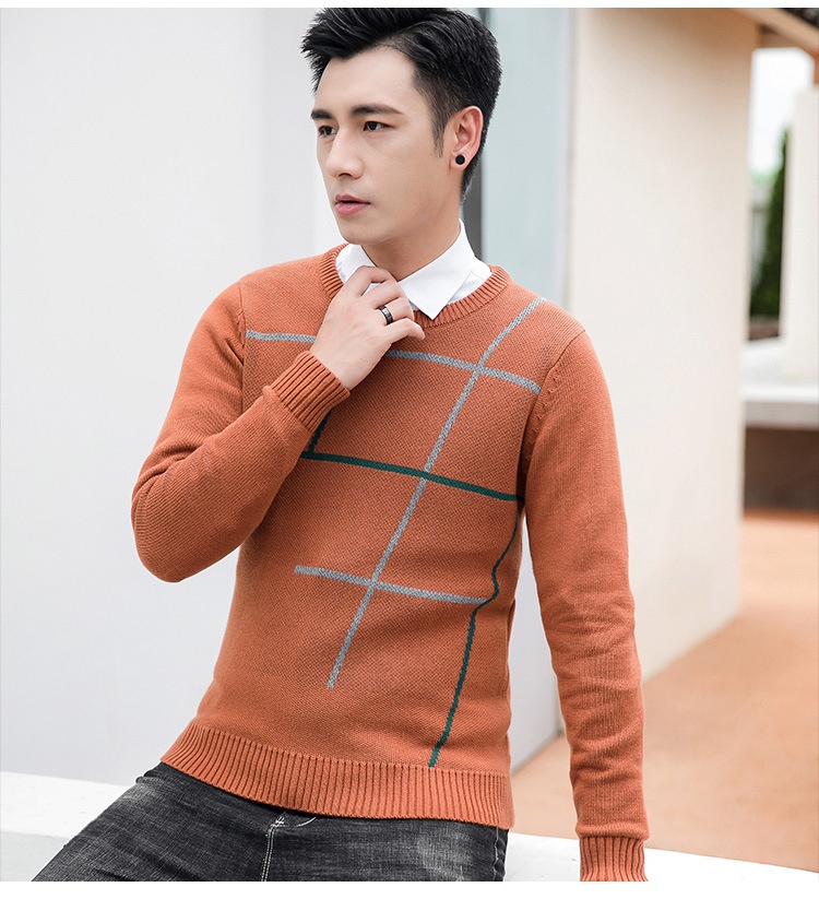 boy Boy Boy Boy Winter New Round Neck For Men Korean Style Color Block Pullover Fashion Trendy Long Sleeve Warm Men's Knitted Sweater_voghion.com