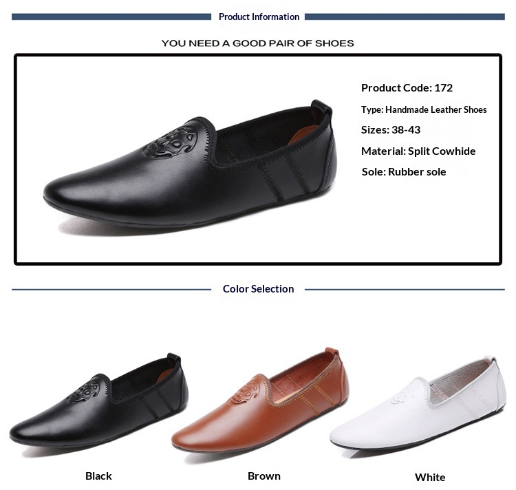 WalkPrime WalkPrime European Station Autumn Hairstylist Small Leather Skull Trendy New Men's Single Loafers Lazy Shoes Youth_voghion.com