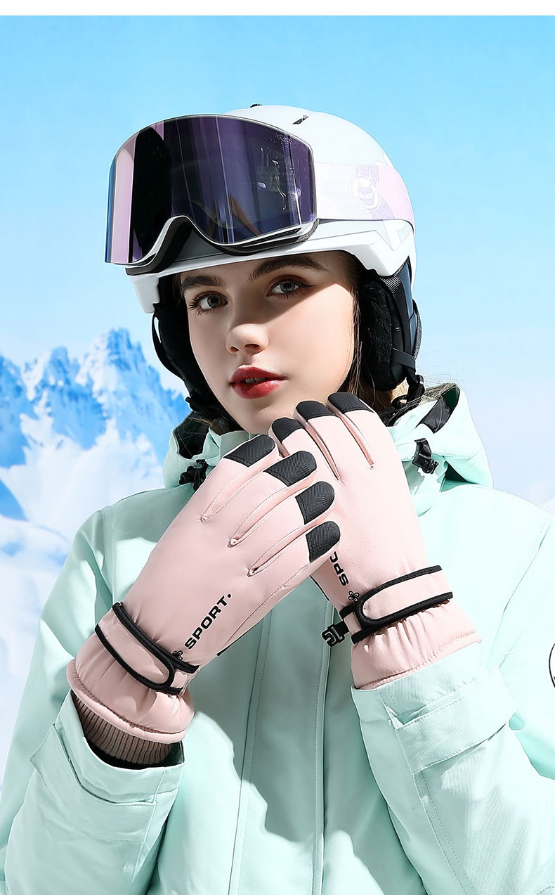 Guanti da sci invernali Boy Boy per uomo e donna, stile coppia, touchscreen da ciclismo, antiscivolo, antivento, impermeabili, foderati in pile,_voghion.com