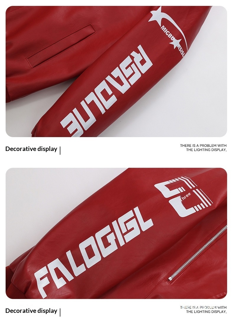 Giacca da motociclista in pelle da uomo larga, stile retrò hip-hop europeo e americano, all'ingrosso transfrontaliero_voghion.com