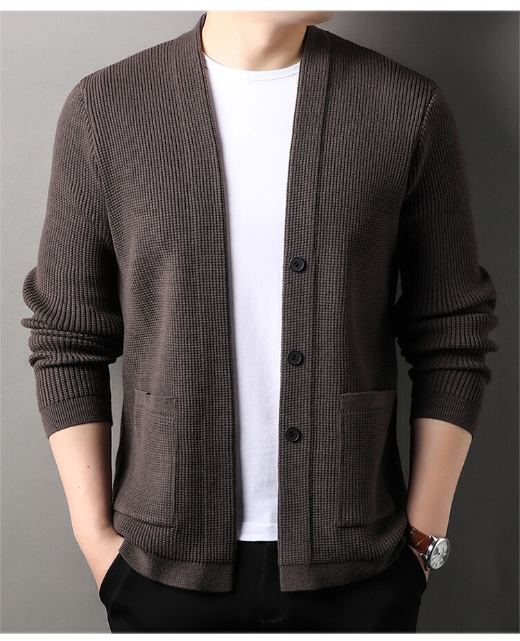 boy Boy Boy High-End Light Spring And Autumn Casual Knitted Cardigan Versatile Comfortable Fashionable Jacket Trendy Men's_voghion.com