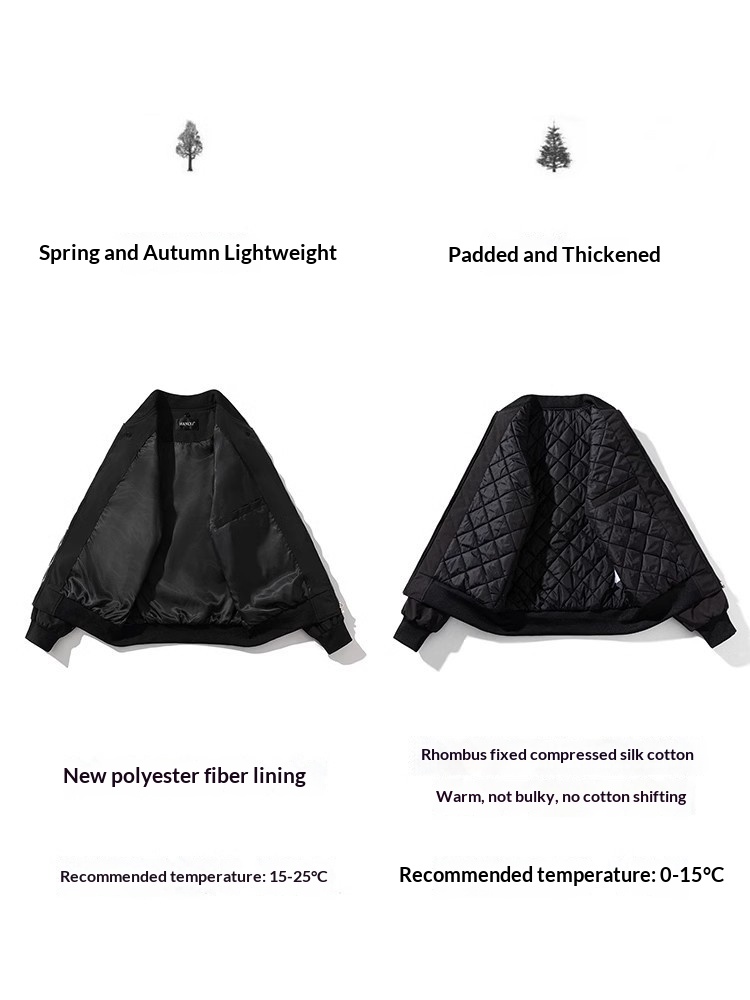 Junge Herbst Winter Europäisch Amerikanischer Trend Bestickte Baseball Herren Damen Paar Lockerer Mantel Verdickte Bomberjacke Mantel_voghion.com