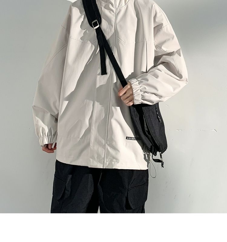 boy Boy Spring And Autumn Trend American Style Waterproof Windproof Solid Color Workwear Softshell Men's Casual Jacket Top_voghion.com