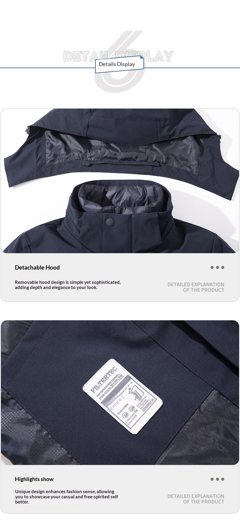 boy Herren- und Damen-3-in-1-Daunenjacke mit abnehmbarem Futter, dicker Fütterung, wasserdicht und winddicht, ideal für Herbst und Winter, zum Wandern und für Outdoor-Aktivitäten._voghion.com