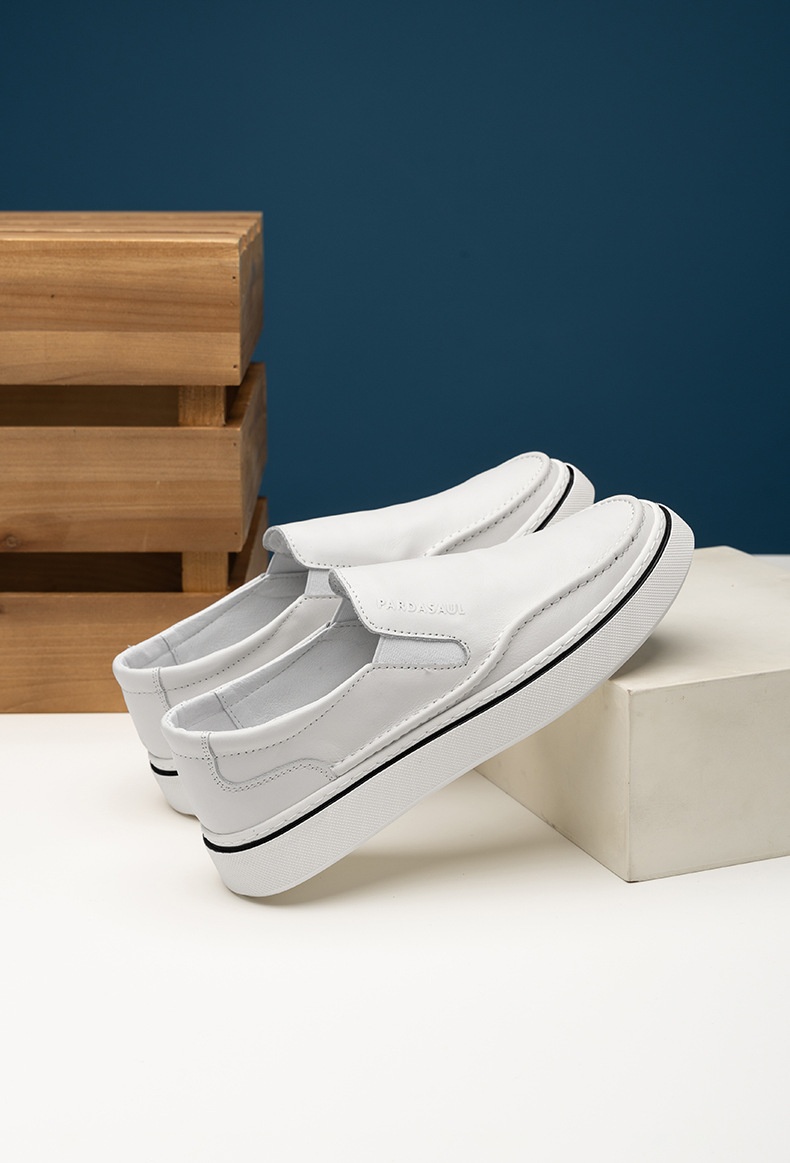 WalkPrime - Mocasines casuales cómodos sin cordones de piel auténtica con suela gruesa para hombre, suministro directo de fábrica, estación europea de primavera_voghion.com