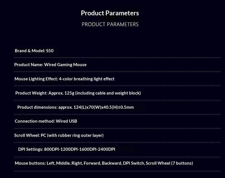 Digitex Digitex AULA/Wolf Spider S50 Gaming Wired E-sports USB Ro Programming PUBG Mouse_voghion.com