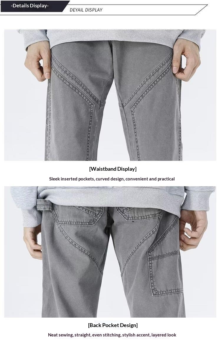 Jeans délavés tendance pour homme, style européen et américain, pantalon décontracté à fermeture éclair, ambiance printemps-été._voghion.com