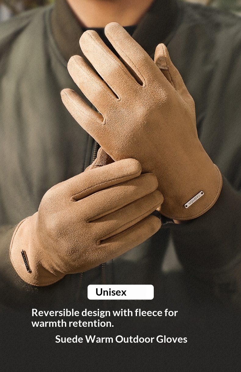 ragazzo Ragazzo Ragazzo Scamosciato Termico per Uomo e Donna, Foderato in Pile, Riscaldato, Ciclismo Invernale all'Aperto, Touchscreen, Antiscivolo, Copertura a Flip,_voghion.com