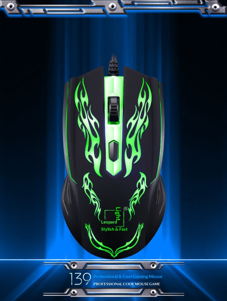 Digitex Digitex Wholesale Chasing Light Leopard 129 USB Wired Gaming Office Optical Mouse Mixed Batch_voghion.com