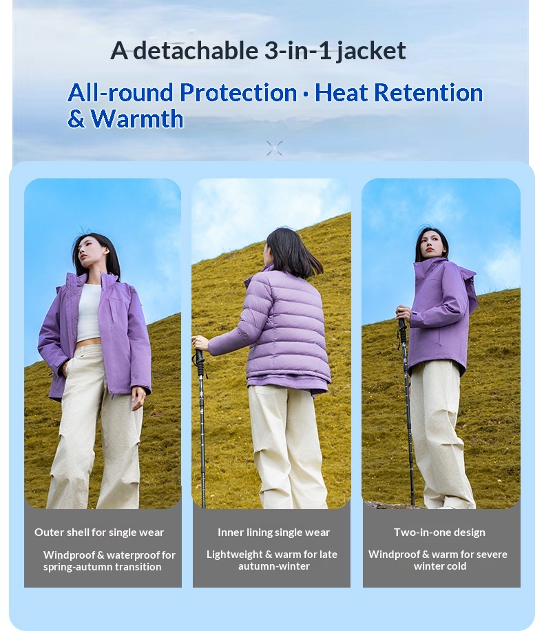 ragazzo Ragazzo 90% piumino d'anatra bianco fodera interna 3 in 1 per uomo e donna autunno inverno impermeabile antivento traspirante esterno_voghion.com