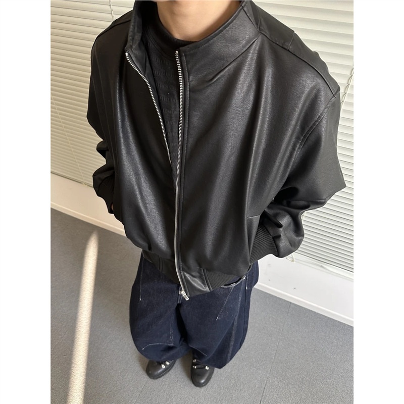 Giacca in pelle PU retrò da uomo, nuovo marchio alla moda primavera autunno, stile di strada europeo e americano, elegante motocicletta_voghion.com