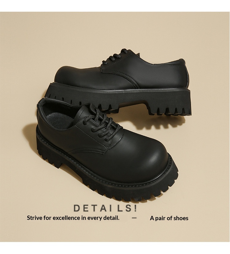 Voyage Voyage Britischer Stil Leder 2025 Frühling Herbst Unisex Runde Zehenpartie Schnürschuhe Retro Derby Loafer Dicke Sohle Bequem_voghion.com