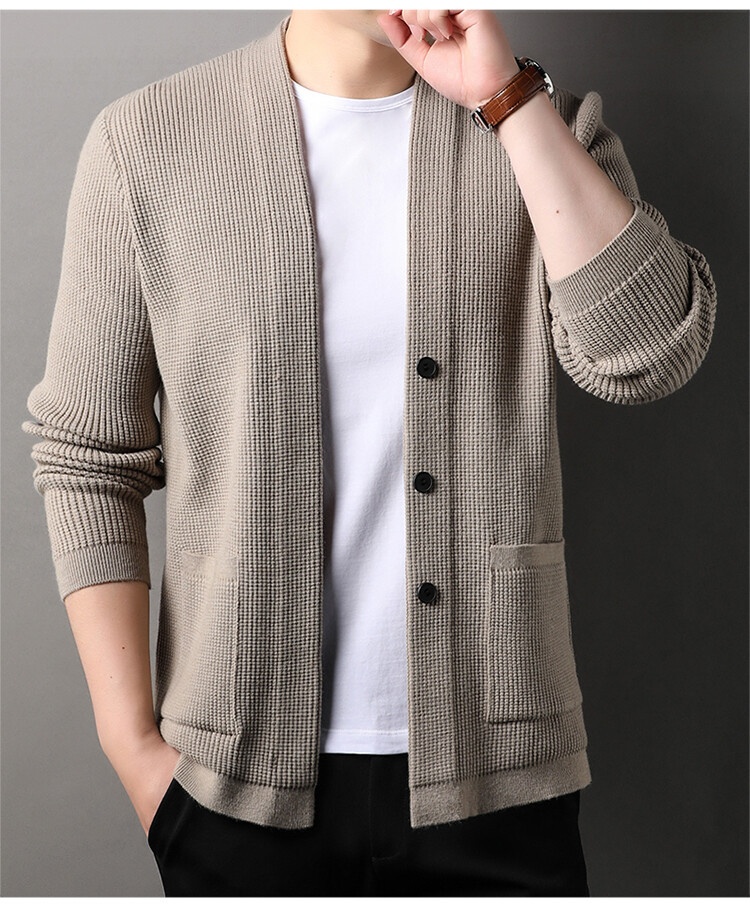 boy Boy Boy High-End Light Spring And Autumn Casual Knitted Cardigan Versatile Comfortable Fashionable Jacket Trendy Men's_voghion.com