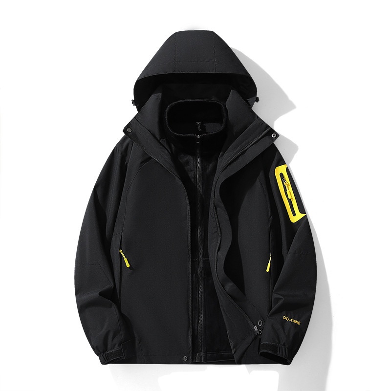 chłopiec Chłopiec 2024 Mink Velvet Nowy Jesień Zima Trzy w jednym 0,05 kg Zestaw częściowy Unisex Kurtka męska Możliwość personalizacji z nadrukiem i_voghion.com