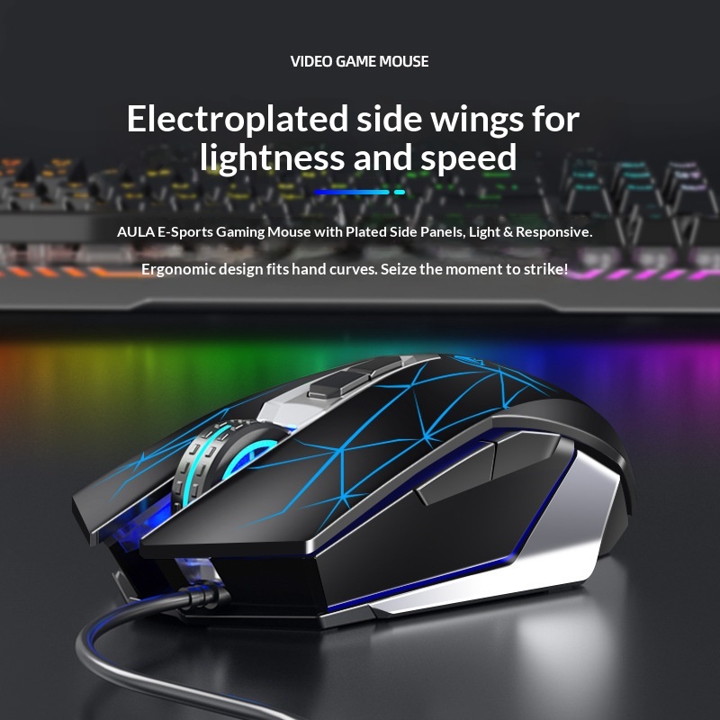 Digitex Digitex AULA/Wolf Spider S50 Gaming Wired E-sports USB Ro Programming PUBG Mouse_voghion.com
