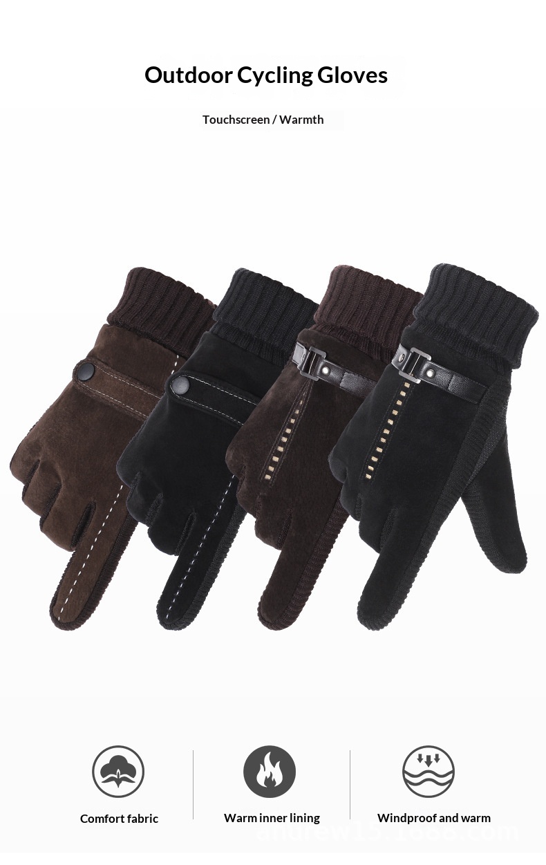 boy Boy Boy Pigskin Gloves Men Winter Fleece Lined Thickened Warm Motorcycle Riding Electric Bike Anti-Slip Outdoor Skiing_voghion.com