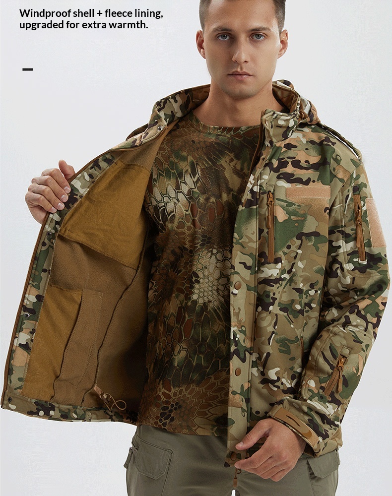 Veste polaire épaisse et chaude, coupe-vent, softshell de quatrième génération pour homme, idéale pour le cyclisme et les sports de plein air en automne et en hiver._voghion.com