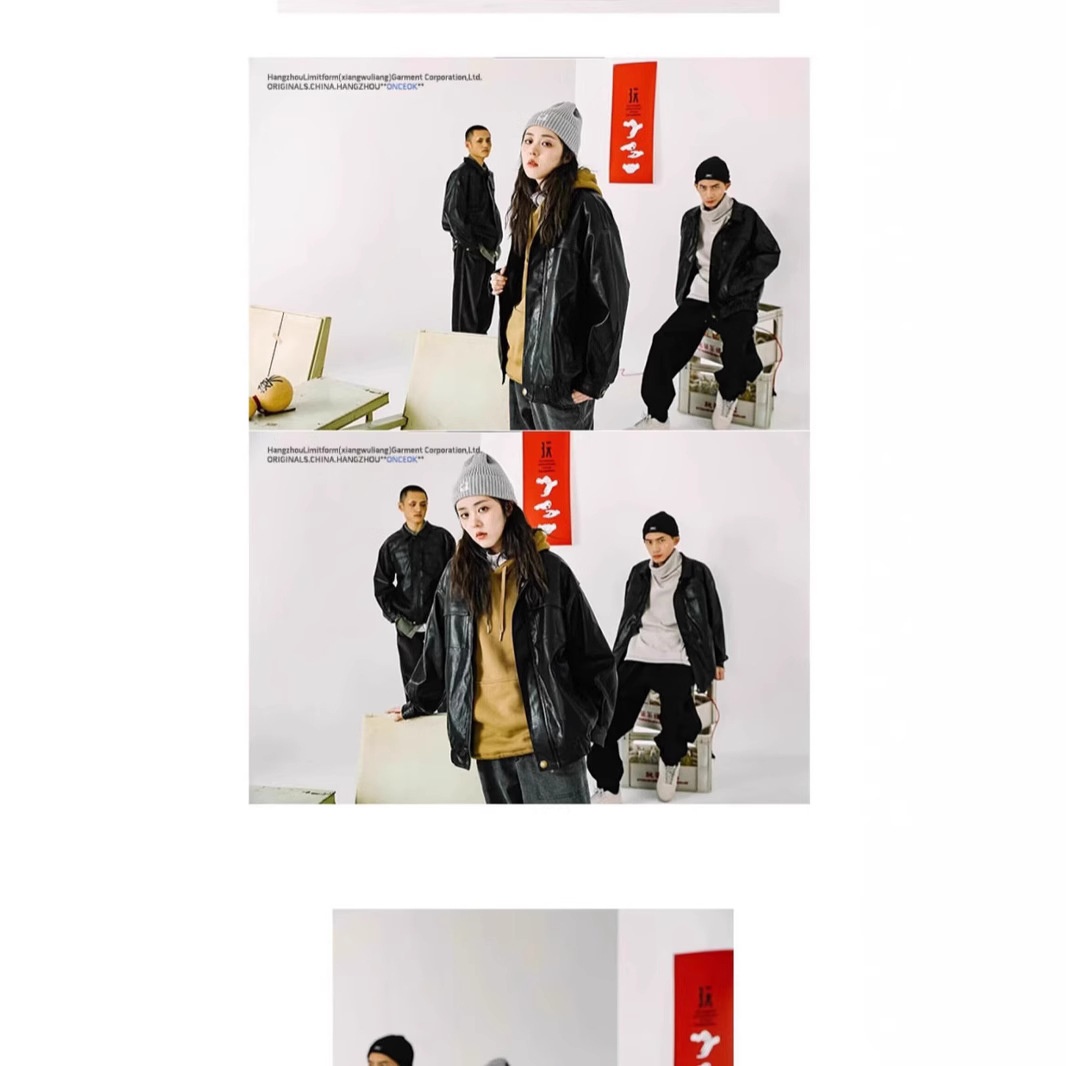 Giacca da motociclista in pelle PU da pilota, stile retrò europeo e americano, da uomo, stile Ins_voghion.com