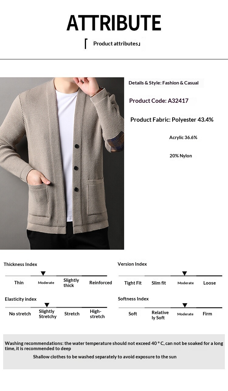 boy Boy Boy High-End Light Spring And Autumn Casual Knitted Cardigan Versatile Comfortable Fashionable Jacket Trendy Men's_voghion.com