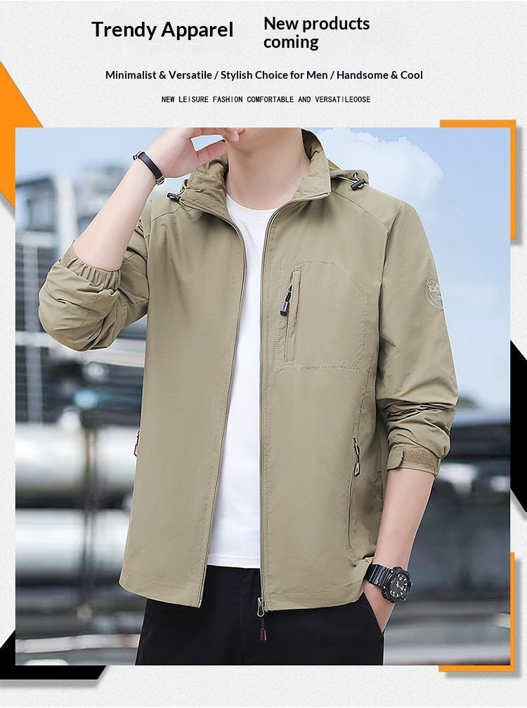 ragazzo Ragazzo Giacca Casual Larga Cappotto Giacca a Vento Staccabile Nuovo Cappuccio Antivento Abbigliamento da Uomo per Esterni Stagione Autunnale_voghion.com