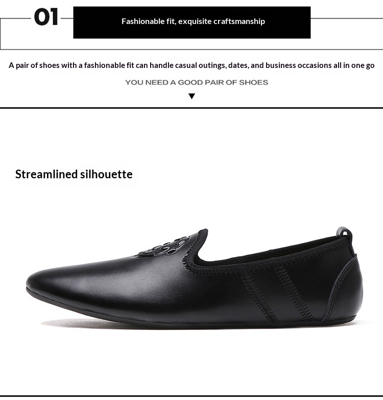 WalkPrime WalkPrime European Station Autumn Hairstylist Small Leather Skull Trendy New Men's Single Loafers Lazy Shoes Youth_voghion.com