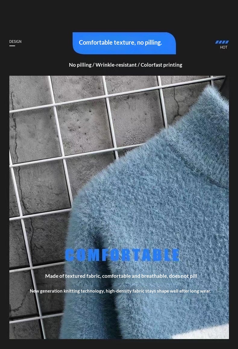 boy Mink Wool Sweater For Men, Autumn And Winter Base Shirt, Half Turtleneck, Mid Collar, Stylish Student_voghion.com