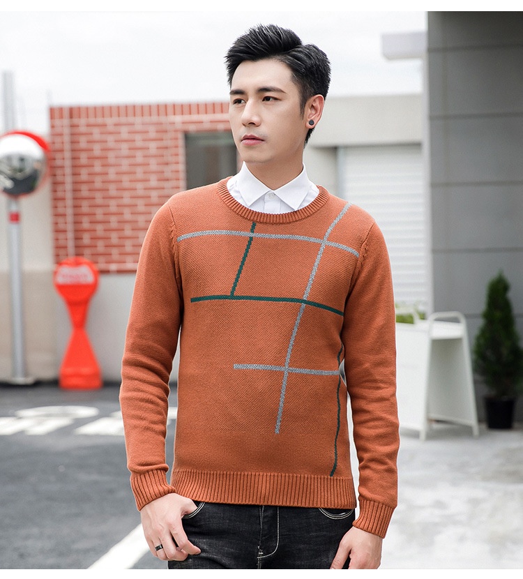 boy Boy Boy Boy Winter New Round Neck For Men Korean Style Color Block Pullover Fashion Trendy Long Sleeve Warm Men's Knitted Sweater_voghion.com