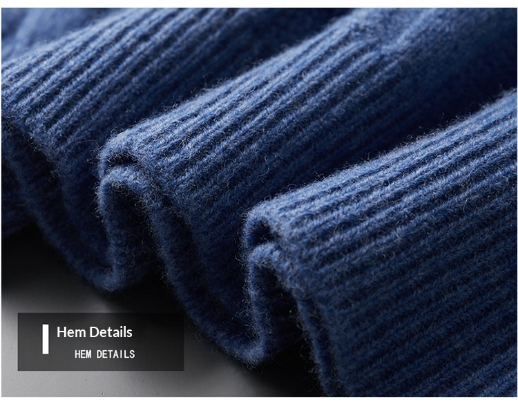 boy Boy Boy Boy 23 Autumn Winter New Men's Half Turtleneck Thickened Wool Pullover Solid Color Casual Plus Size Twisted Knit Sweater_voghion.com