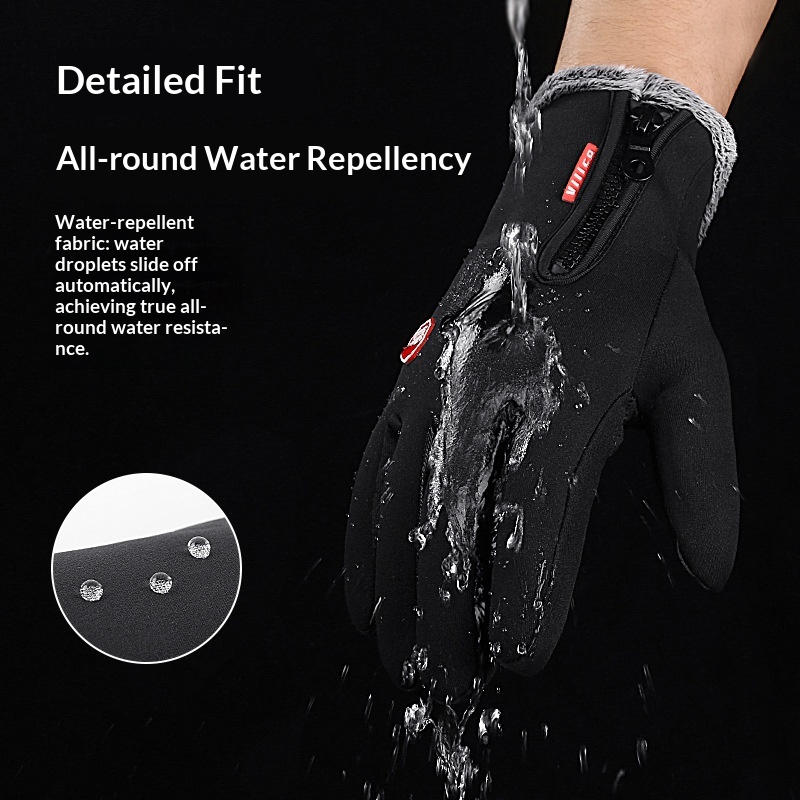 Jungen Outdoor Winddichte Winter Fleecegefütterte Dicke Warme Unisex Sport Fahrradfahren Ski Touchscreen Rutschfest Handschuhe_voghion.com