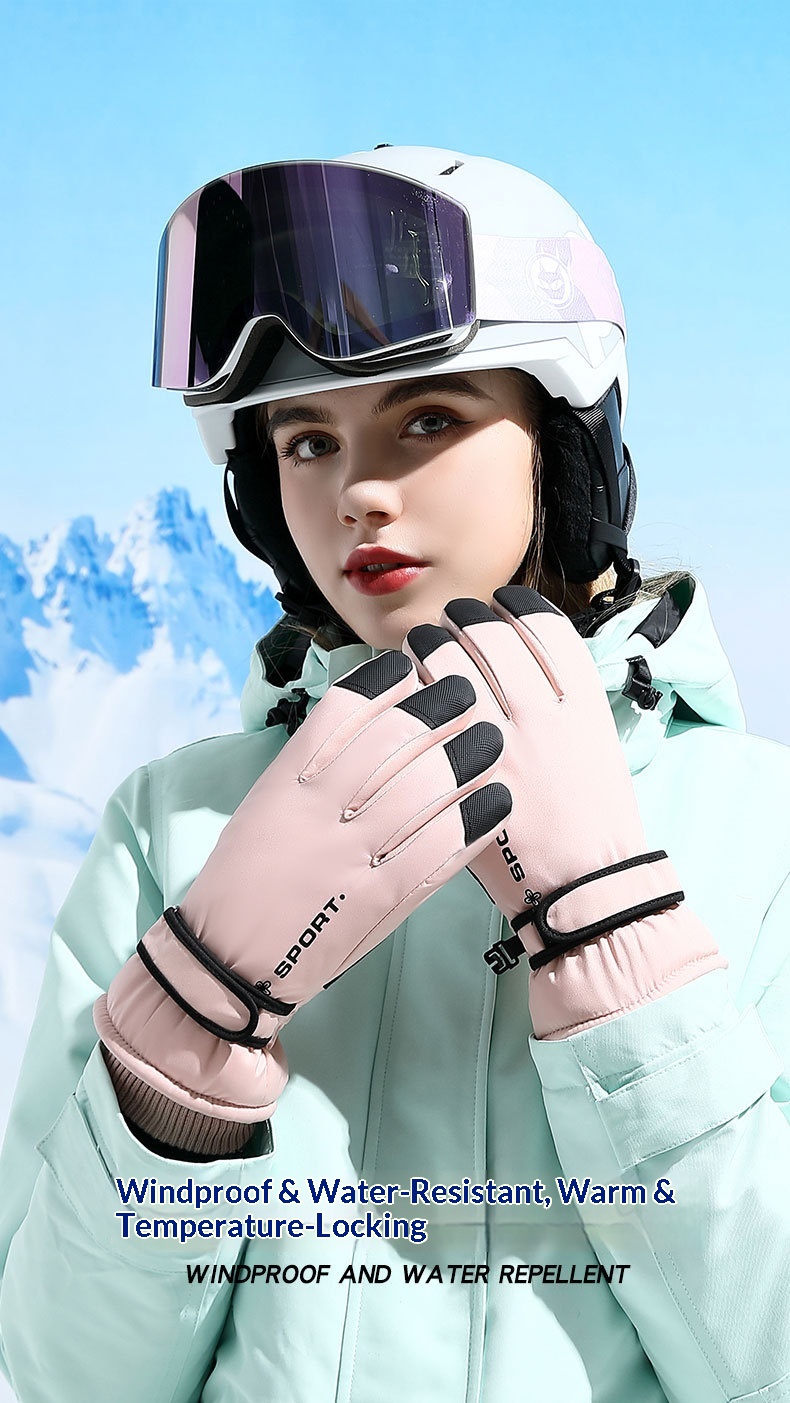 Guanti da sci invernali Boy Boy per uomo e donna, stile coppia, touchscreen da ciclismo, antiscivolo, antivento, impermeabili, foderati in pile,_voghion.com