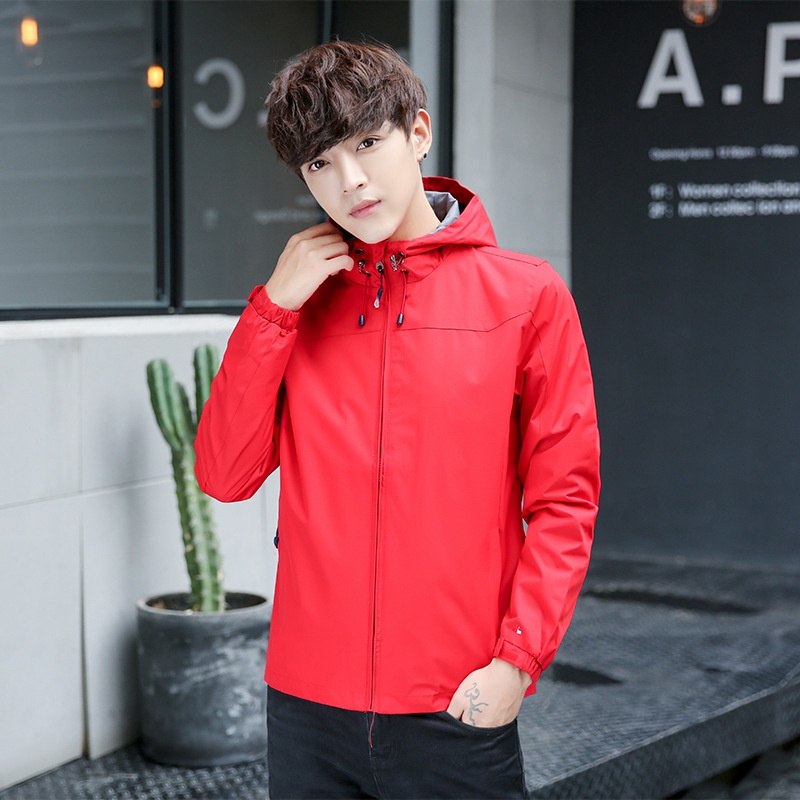 Giacca a vento da uomo con cappuccio, casual, impermeabile, sportiva, da esterno, per uomo, modello Boy 2025, primavera e autunno, vestibilità regolare_voghion.com