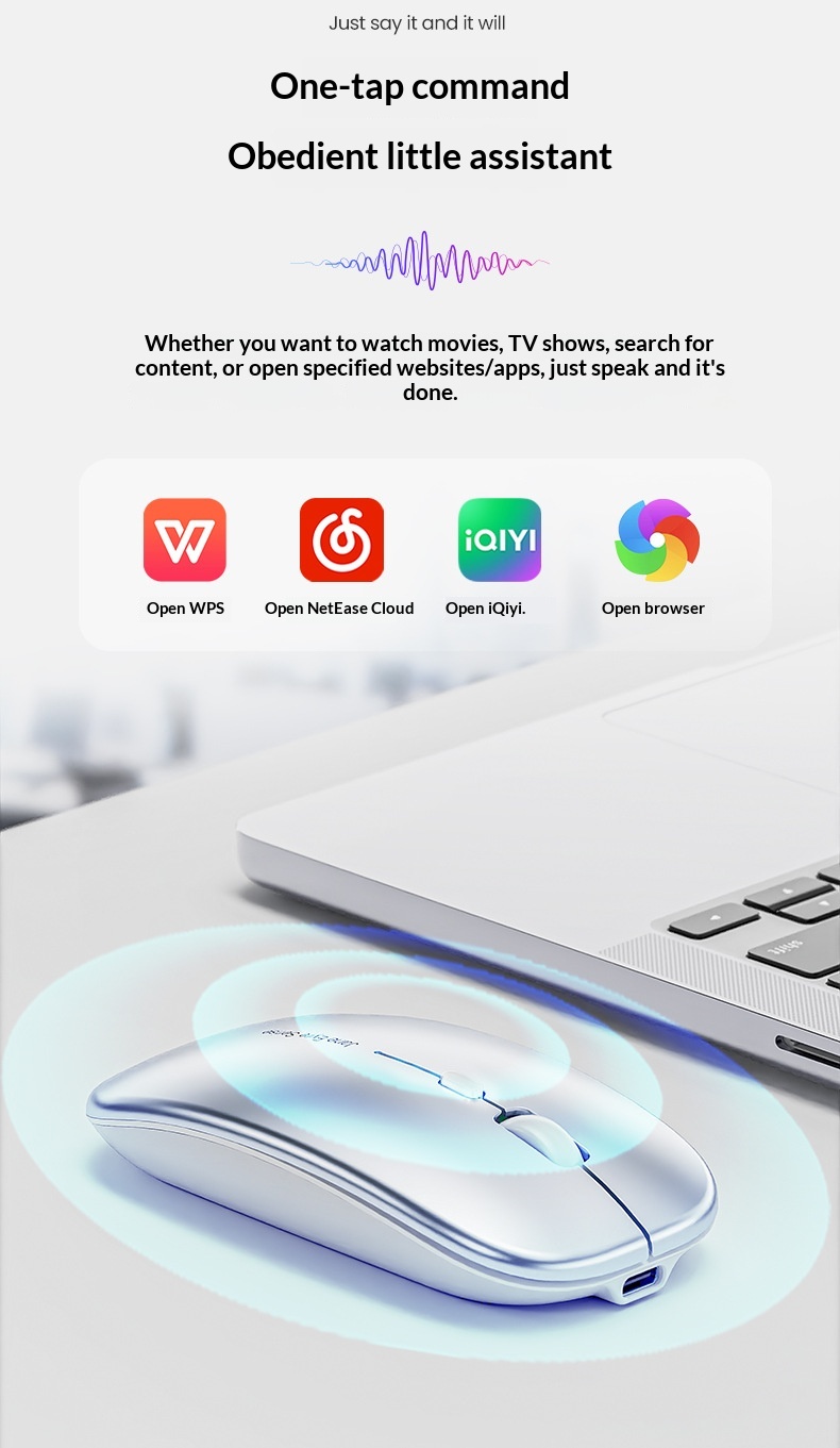 Digitex Digitex Forerunner AI Smart Typing Wireless Bluetooth Silent Rechargeable Voice Control Input Xunfei Mi Mouse_voghion.com