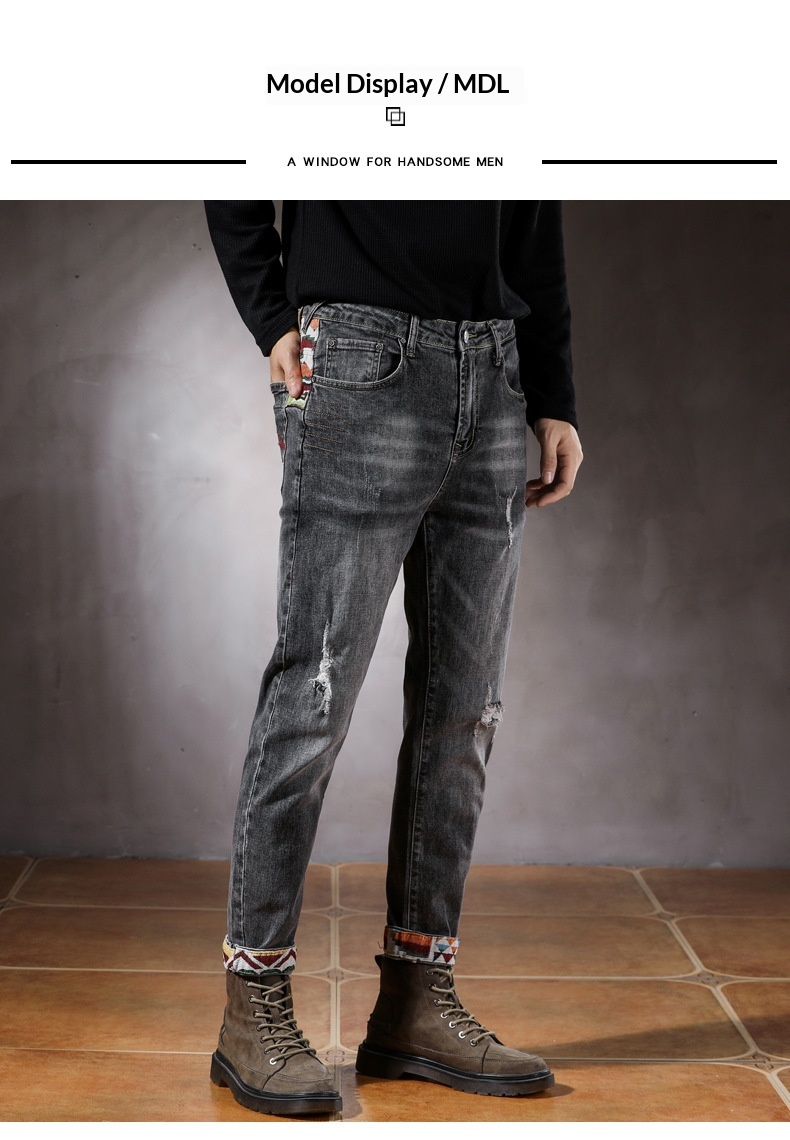 Jungen-Jeans mit Stickerei, Rissen, europäischem und amerikanischem Stil, neue Slim-Fit-Jeans, lange Freizeithose, coole Herrenhose, Einteiler_voghion.com