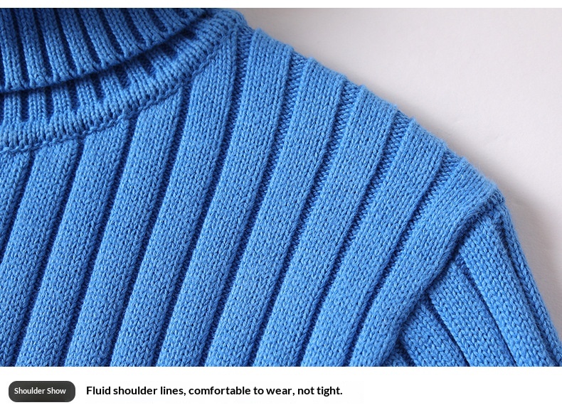 boy Boy Boy Boy Solid Color Cable Knit Turtleneck Sweater Men Winter Short Sleeve Turn-Down Collar Men's Knitwear Trendy Youth Thickened_voghion.com