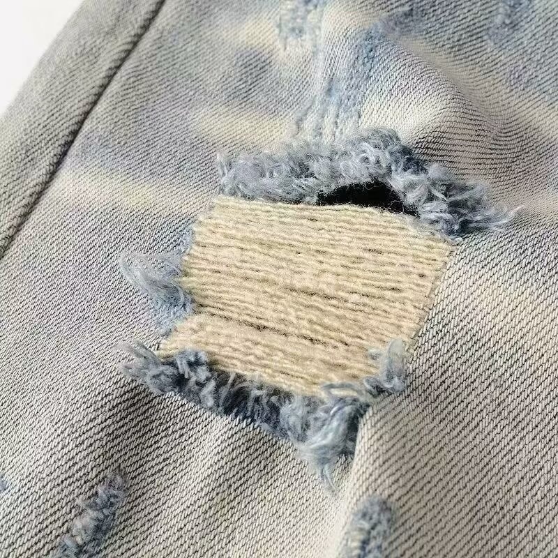boy European And American Style Ripped Patch Elastic Retro Men's High Street Slim Fit Skinny Trendy Brand Jeans_voghion.com