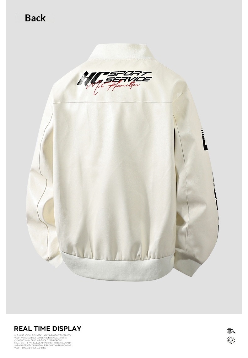 Giacca da motociclista in pelle da uomo larga, stile retrò hip-hop europeo e americano, all'ingrosso transfrontaliero_voghion.com