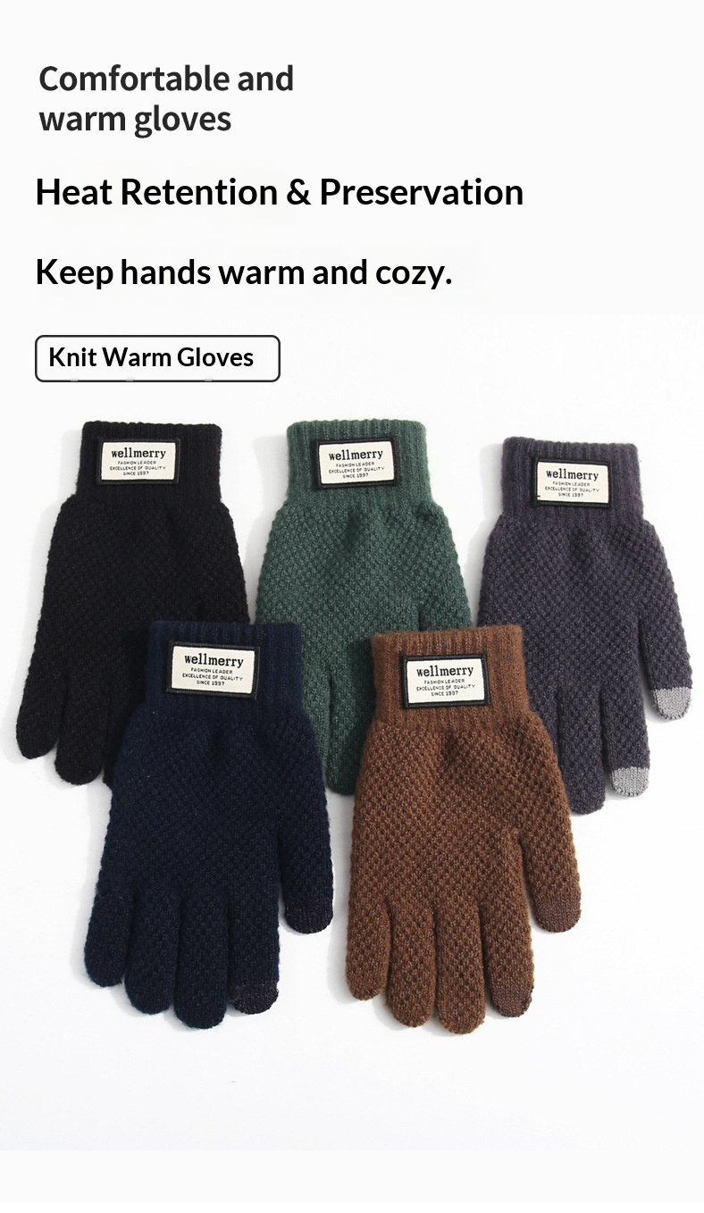 Guanti da ciclismo invernali in pile foderati, spessi, stile coreano, resistenti al freddo, con touchscreen, caldi, in maglia, per uomo e donna_voghion.com