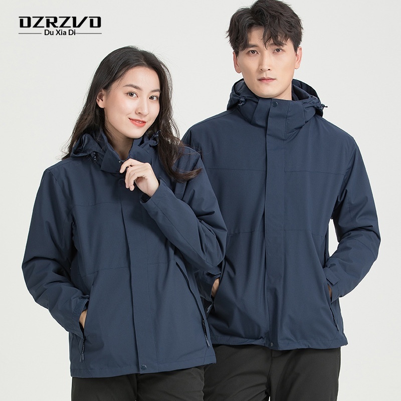 Jungen Herbst Winter Hardshell Paar Freizeitjacke Winddicht Warm Wasserdicht Fleece Herren Damen Zweiteiliges Set Gruppenkauf_voghion.com