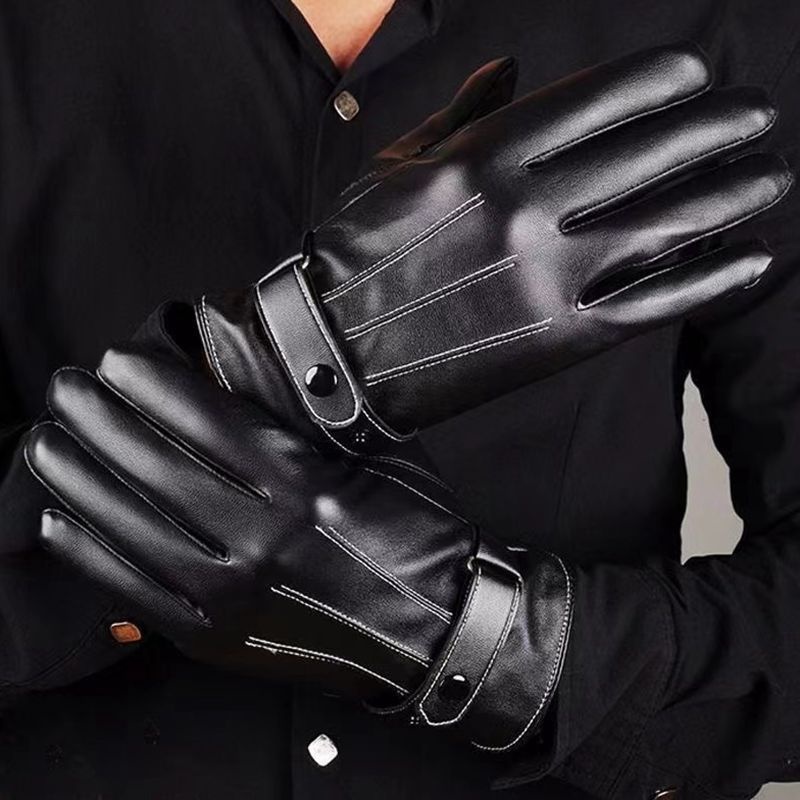 ragazzo Ragazzo Ragazzo Autunno Inverno Spesso Foderato in Pile Touchscreen Uomo, Caldo per Andare a Cavallo, Consegna, Antivento, Impermeabile, Pelle Antiscivolo_voghion.com