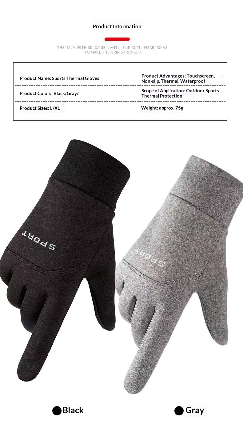boy Boy Boy Outdoor Warm Gloves For Men, Autumn And Winter, Cycling Sports, Full Two Finger, Windproof, Waterproof, Cold Resistant,_voghion.com