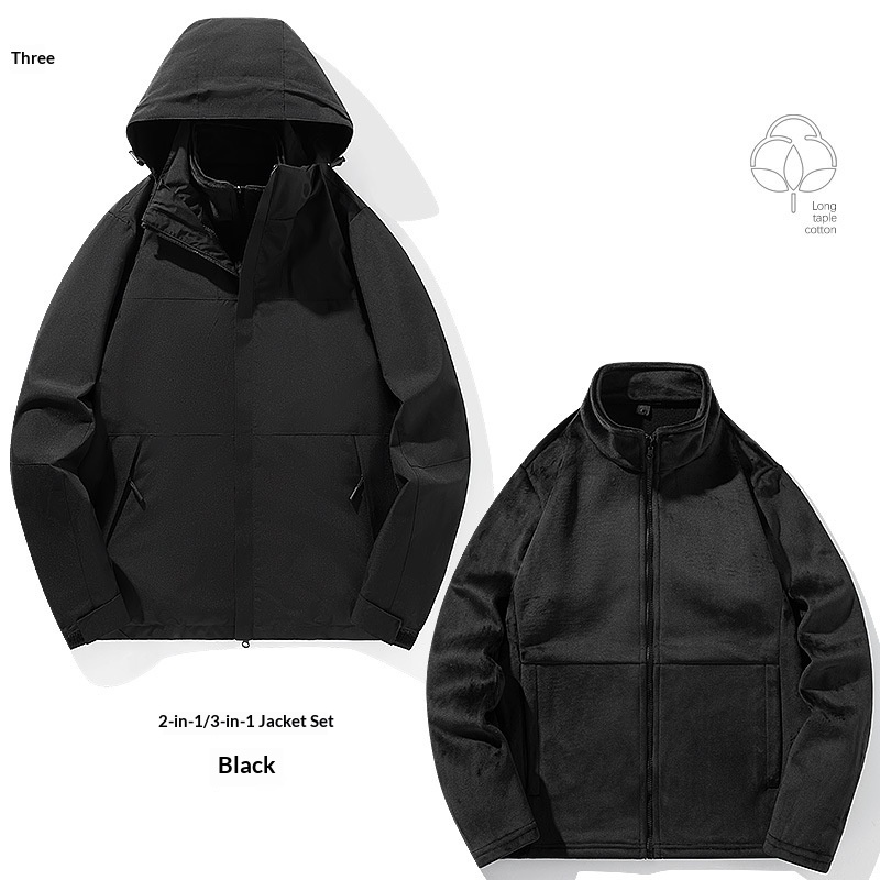 boy Boy 2024 Large Size Outdoor For Men Waterproof Windproof Detachable Windbreaker Jacket Coat With Removable Hood_voghion.com