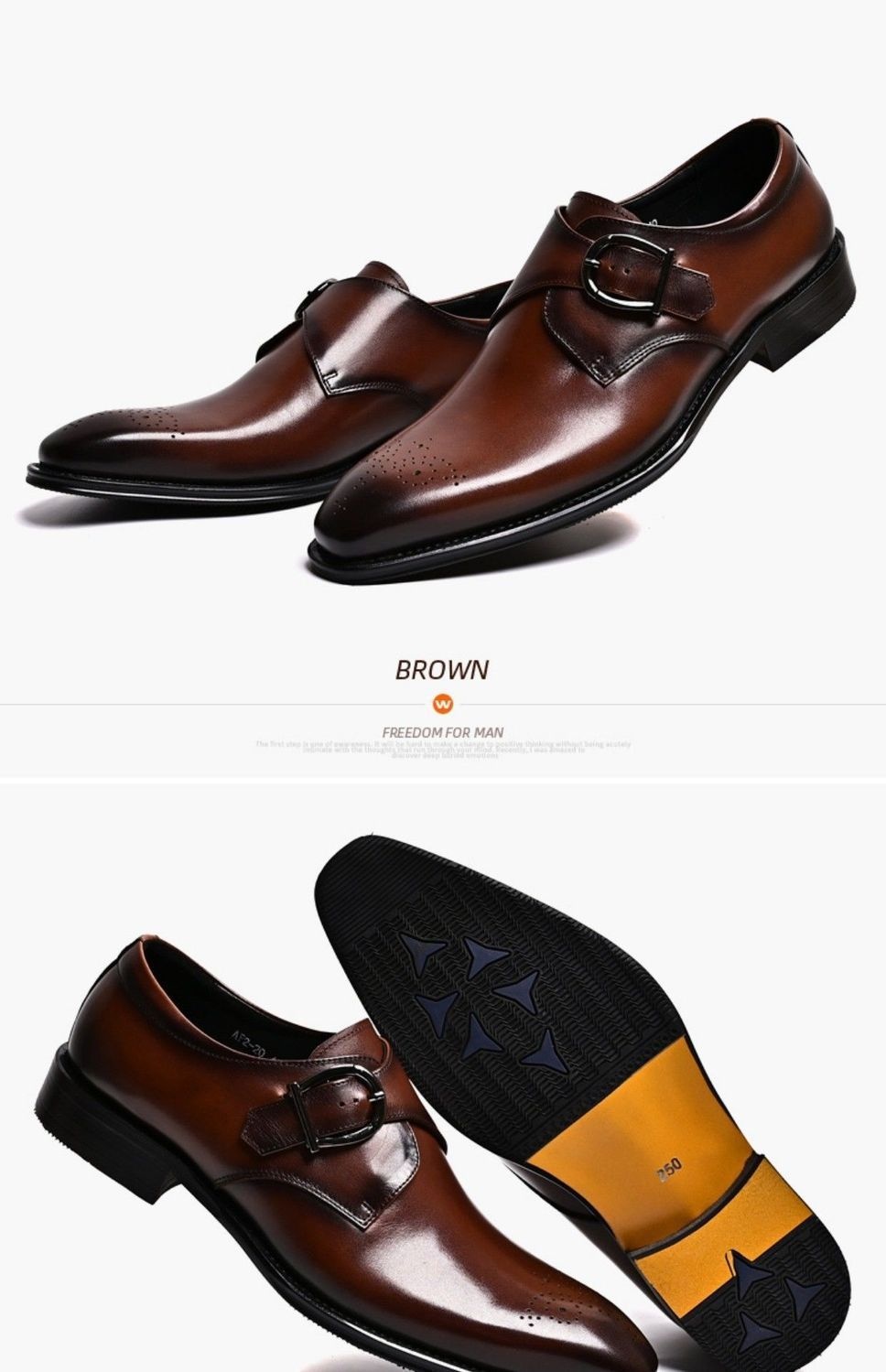 Voyage Herrenschuhe im britischen Stil mit Schnallenverschluss, trendig, aus hochwertigem Rindsleder gefertigt, Brogue-Schuhe, elegant und formell, spitz zulaufend._voghion.com