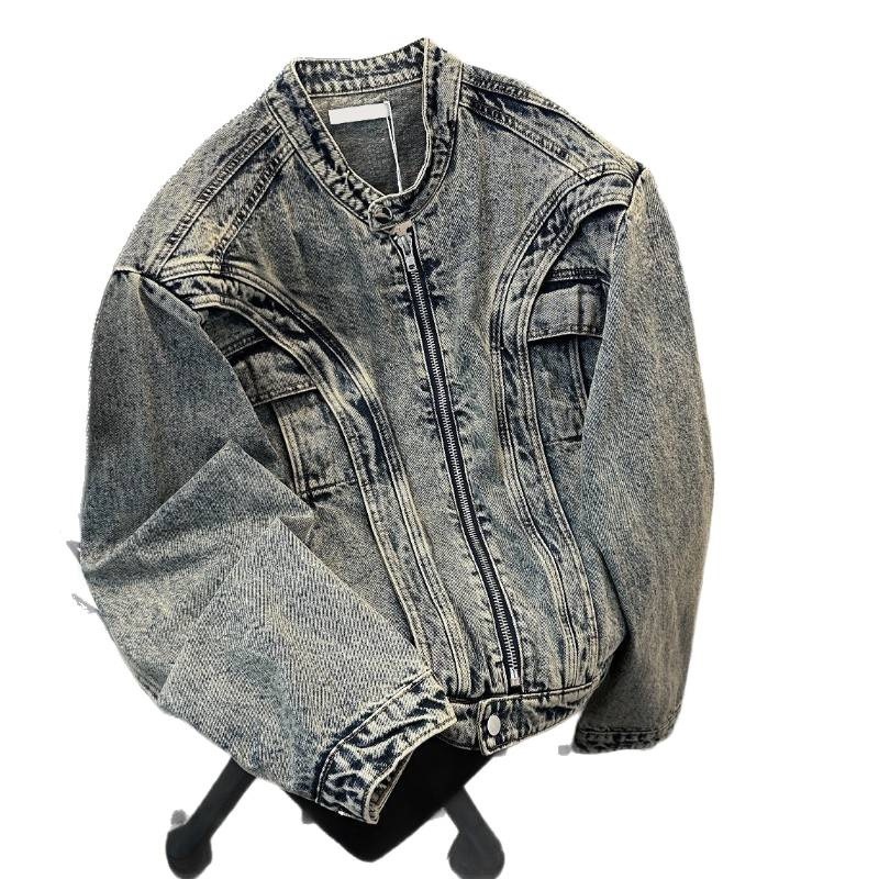 Giacca da motociclista Cleanfit in stile street europeo americano di marca per ragazzo, retrò, resistente, patchwork, primavera e autunno, cappotto in denim_voghion.com