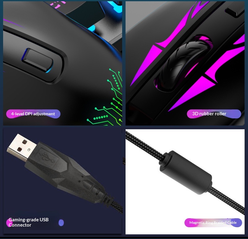 Digitex Digitex Wired FV509 Cool RGB Marquee Effect Oyun Bilgisayarı Toptan Mekanik Fare_voghion.com