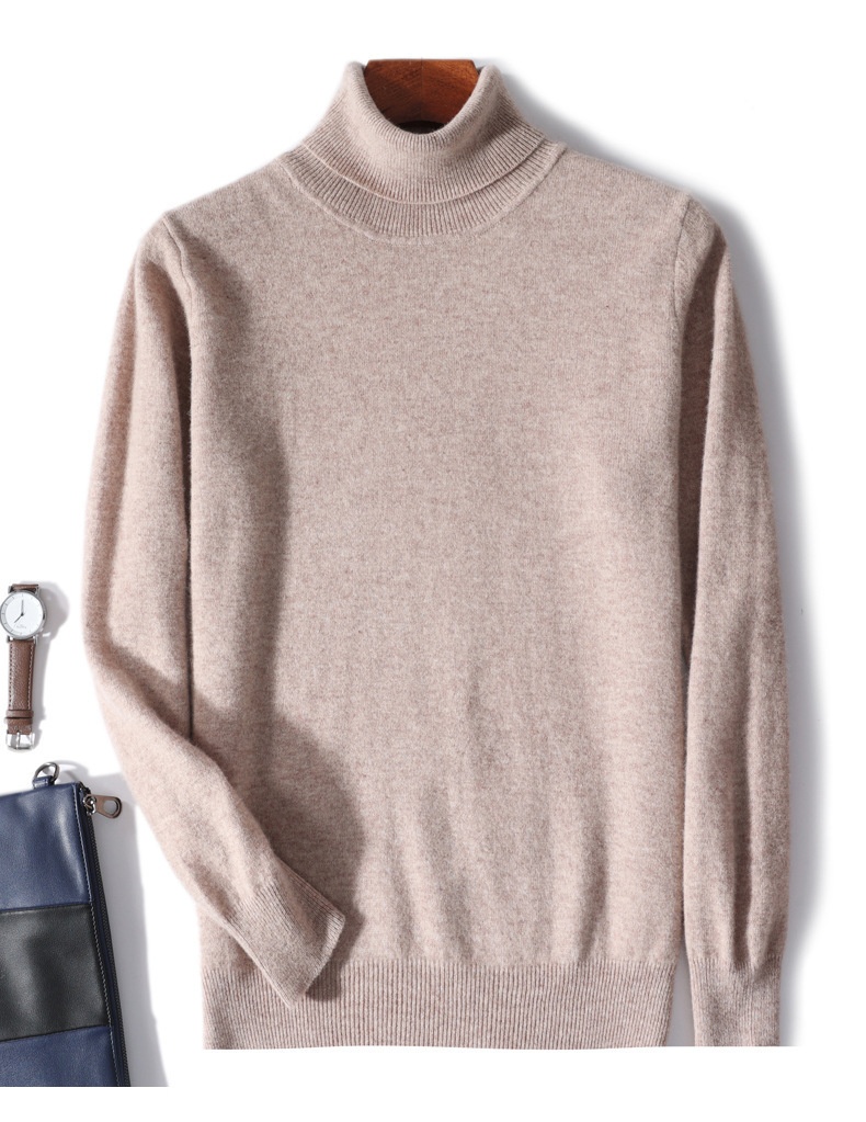 boy Boy Boy New Pure 100% Wool Men's Cashmere Spring Autumn Pullover Versatile Sweater Business Casual Inner Layer Base Shirt_voghion.com