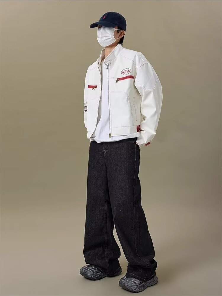 Giacca in pelle da uomo di alta qualità, stile hip hop, stile motociclista, stile corto PU, alla moda, marchio europeo e americano_voghion.com