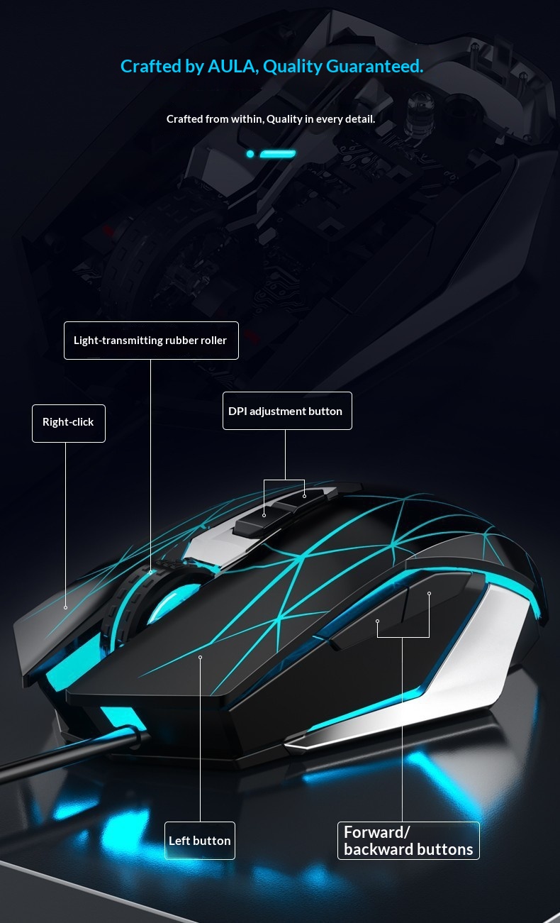 Digitex Digitex AULA/Wolf Spider S50 Gaming Wired E-sports USB Ro Programming PUBG Mouse_voghion.com