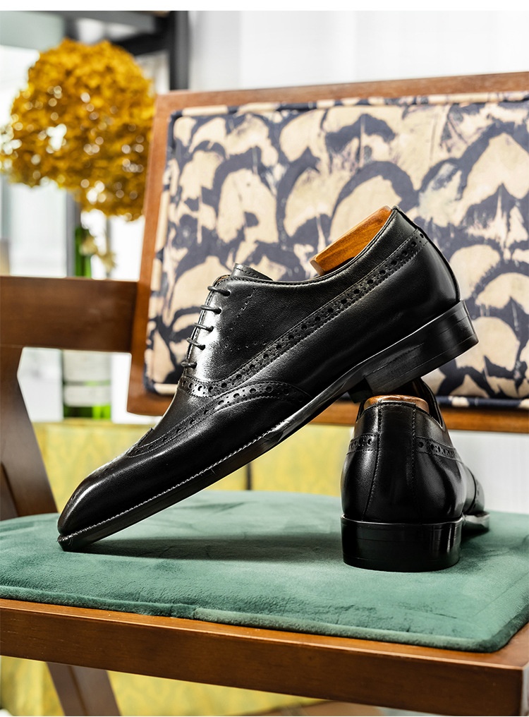 Zapatos Oxford estilo brogue para hombre, de piel de vacuno de alta gama, estilo británico, con punta cuadrada, forrados y estilo formal de negocios._voghion.com